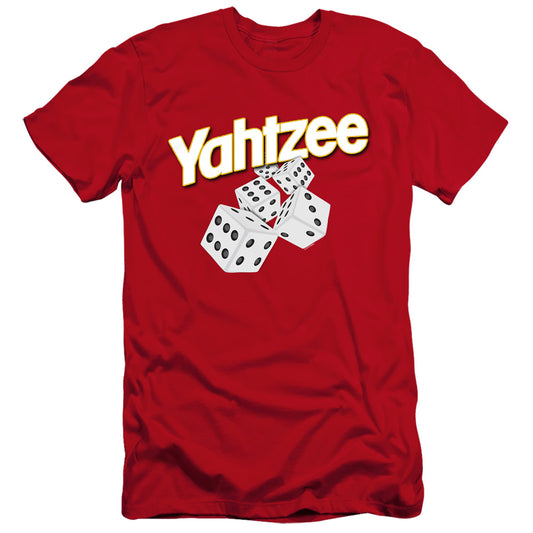 Yahtzee Tumbling Dice Hbo Premium Bella Canvas Slim Fit Mens T Shirt Red