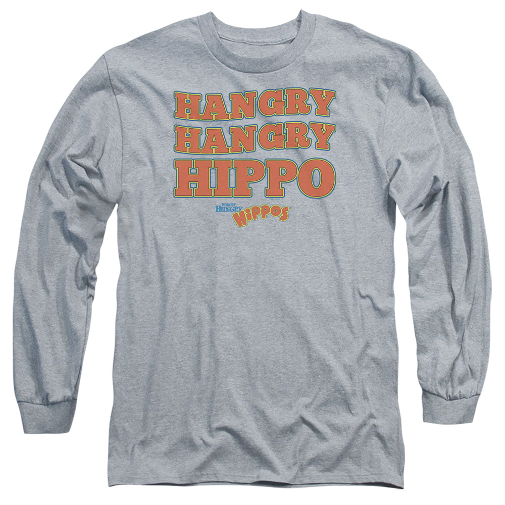 Hungry Hungry Hippos Hangry Mens Long Sleeve Shirt Athletic Heather