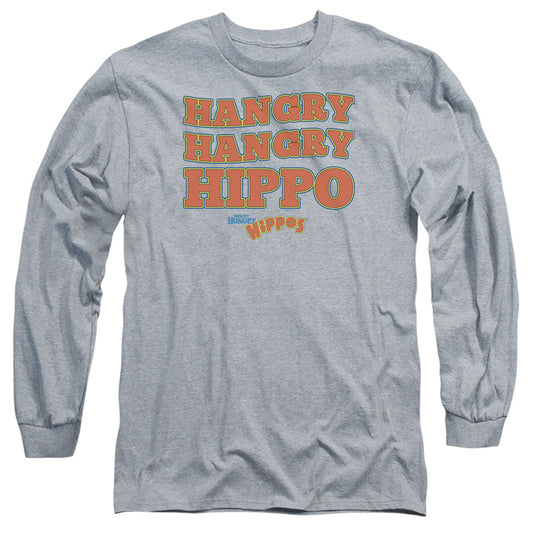 Hungry Hungry Hippos Hangry Mens Long Sleeve Shirt Athletic Heather