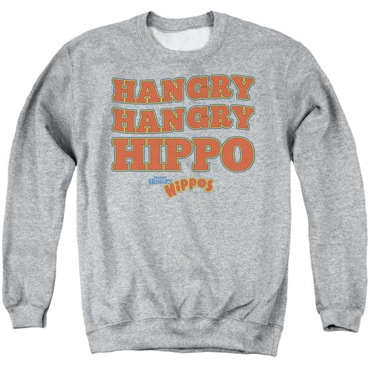 Hungry Hungry Hippos Hangry Mens Crewneck Sweatshirt Athletic Heather