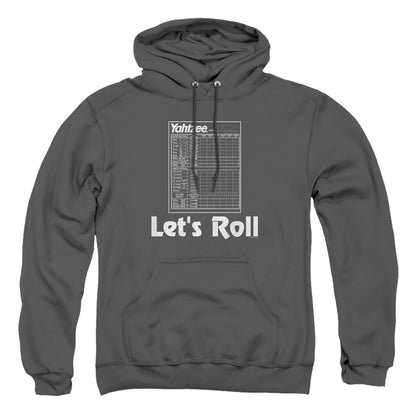 Yahtzee Lets Roll Mens Hoodie Charcoal Officially Licensed