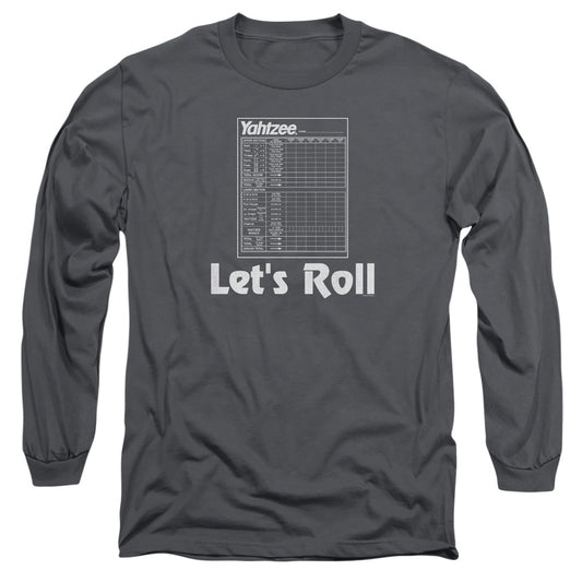 Yahtzee Lets Roll Mens Long Sleeve Shirt Charcoal