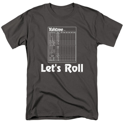 Yahtzee Lets Roll Mens T Shirt Charcoal Officially Licensed