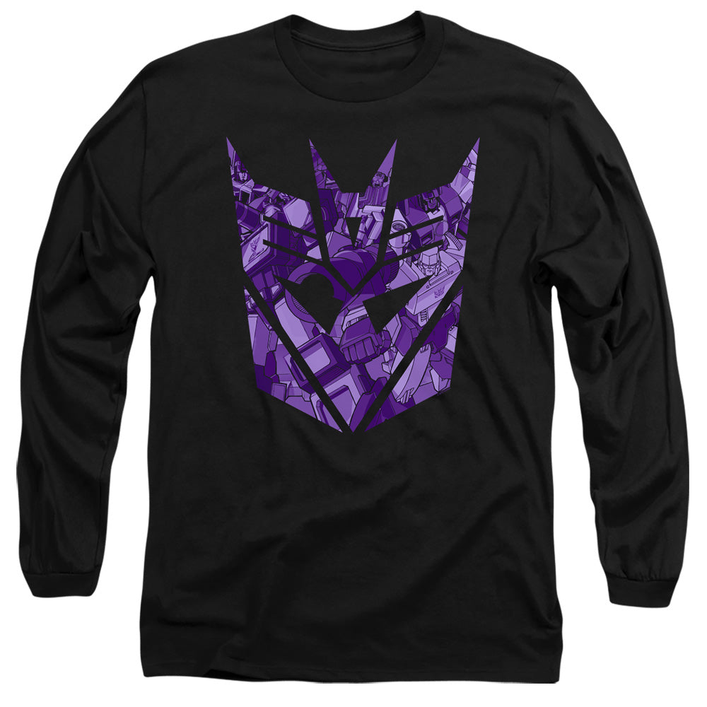 Transformers Tonal Decepticon Mens Long Sleeve Shirt Black Officially Licensed