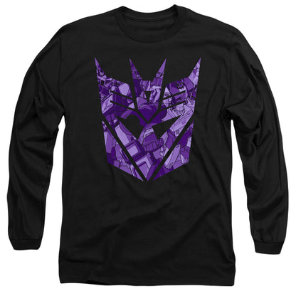 Transformers Tonal Decepticon Mens Long Sleeve Shirt Black Officially Licensed