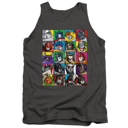 Transformers Transformer Squares Mens Tank Top Shirt Charcoal