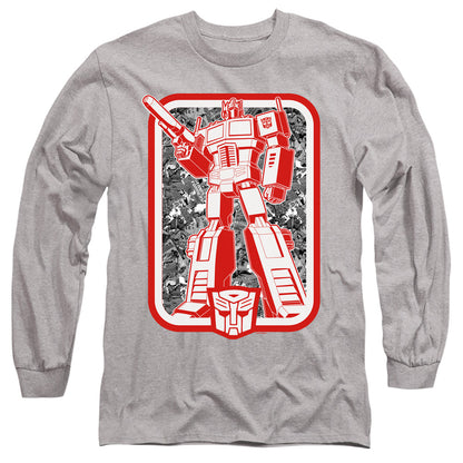Transformers Autobot Mens Long Sleeve Shirt Athletic Heather Officially Licensed