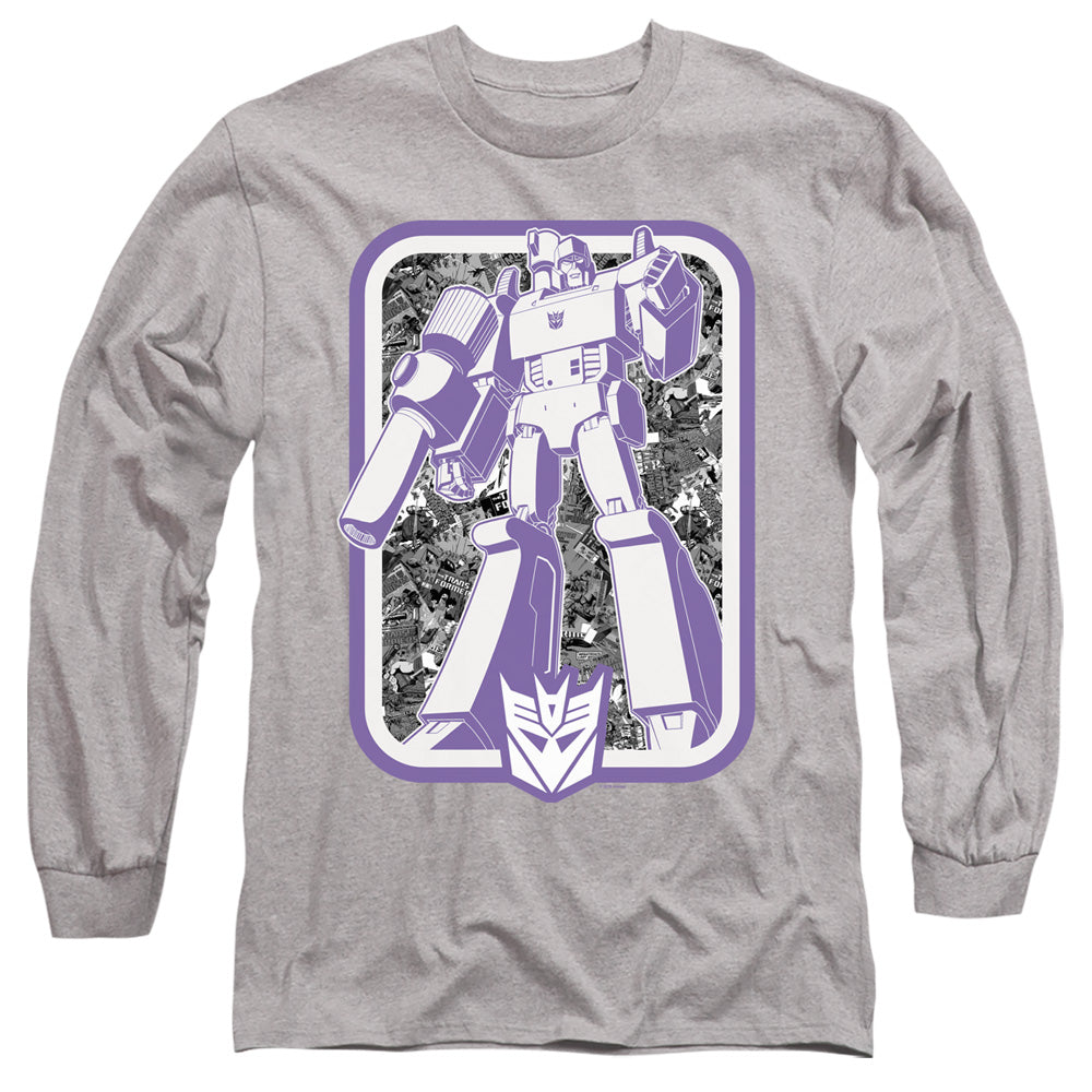 Transformers Decepticon Mens Long Sleeve Shirt Athletic Heather Officially Licensed