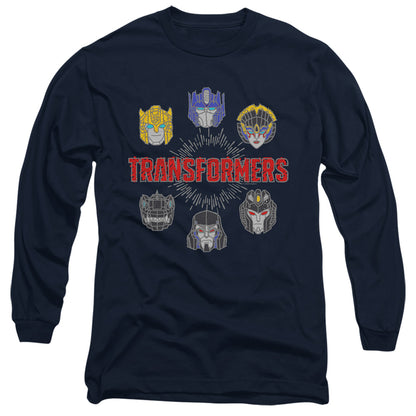 Transformers Robo Halo Mens Long Sleeve Shirt Navy Officially Licensed