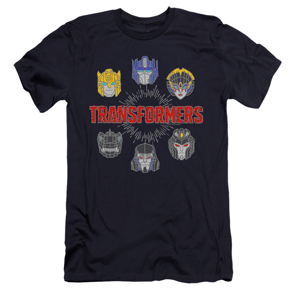 Transformers Robo Halo Hbo Premium Bella Canvas Slim Fit Mens T Shirt Navy