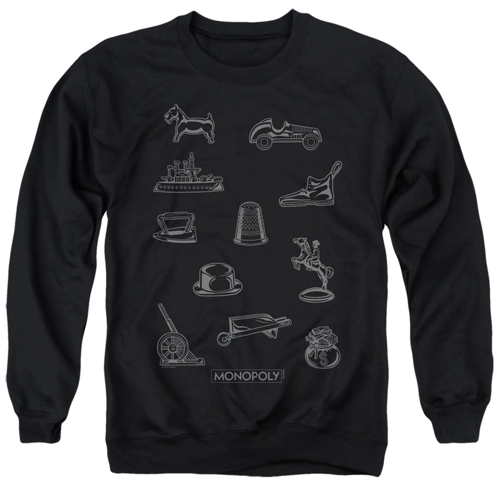 Monopoly Token Mens Crewneck Sweatshirt Black