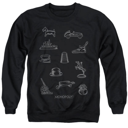 Monopoly Token Mens Crewneck Sweatshirt Black