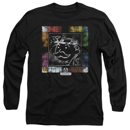 Monopoly Dusty Game Board Mens Long Sleeve Shirt Black