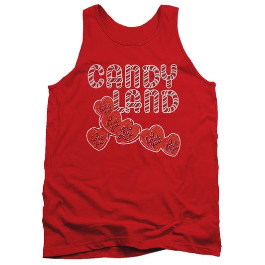 Candy Land I Love You Mens Tank Top Shirt Red