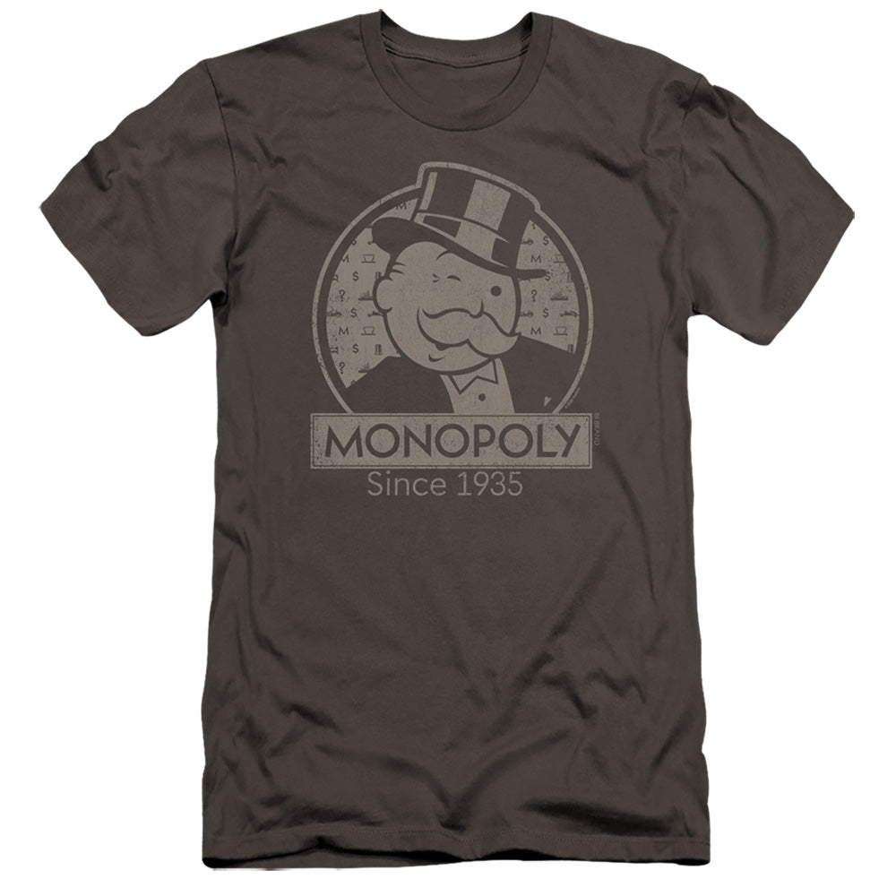 Monopoly Wink Hbo Premium Bella Canvas Slim Fit Mens T Shirt Charcoal