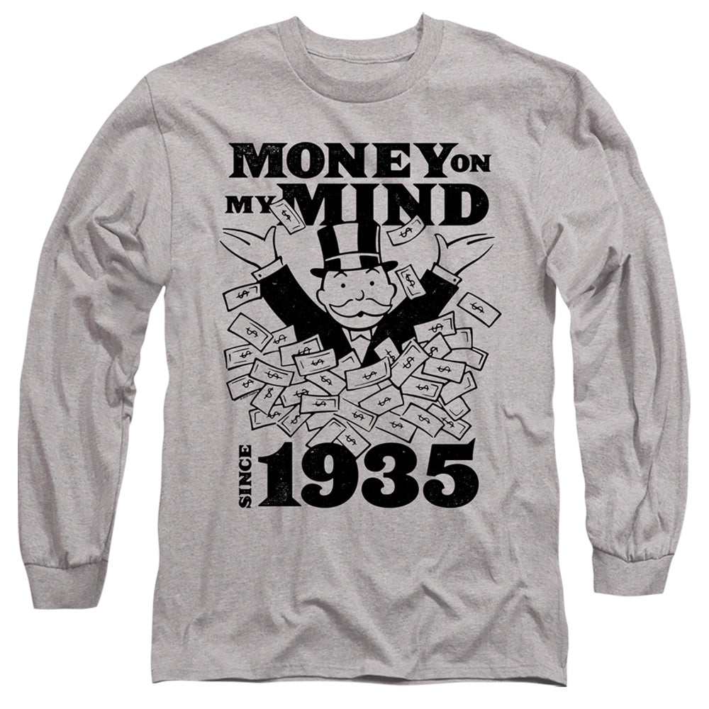 Monopoly Money Mind Since 35 Mens Long Sleeve Shirt Athletic Heather