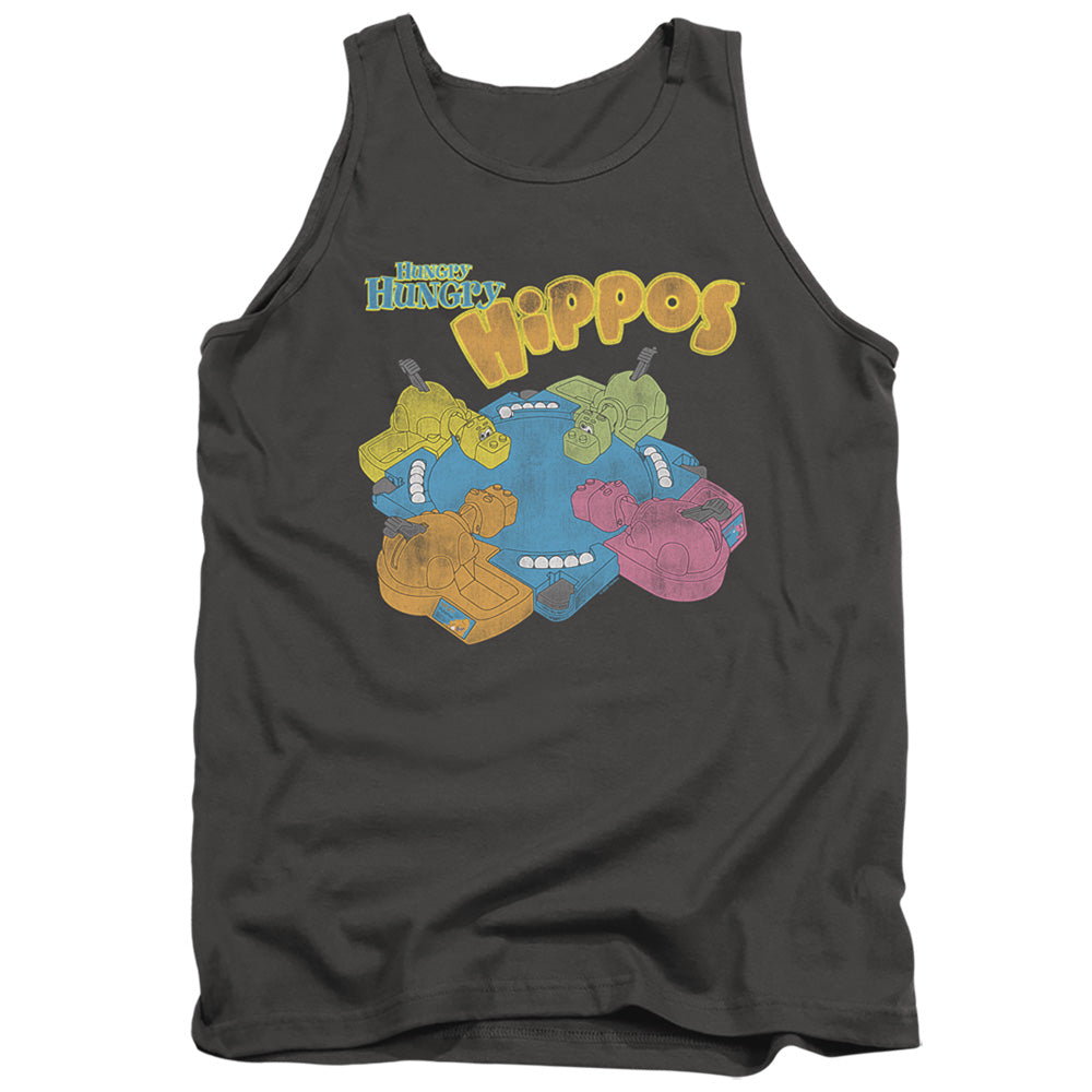 Hungry Hungry Hippos Ready To Play Mens Tank Top Shirt Charcoal