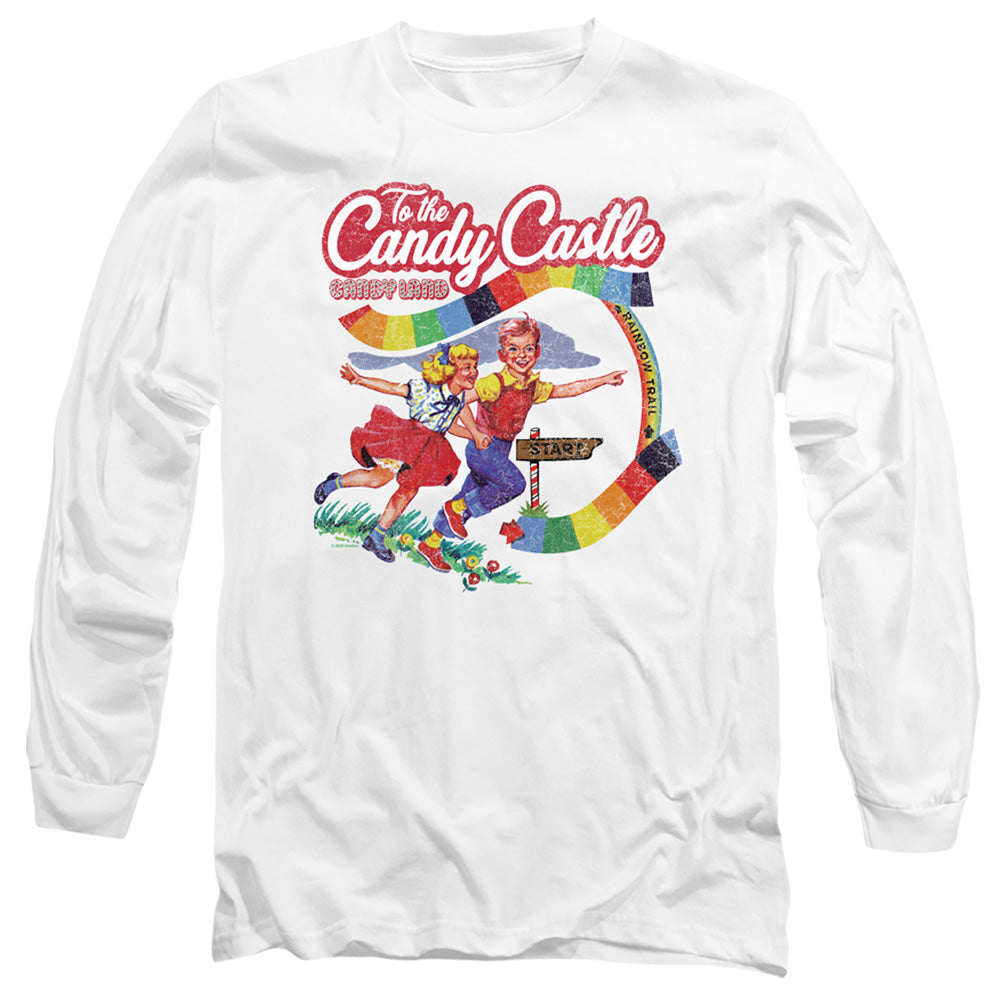 Candy Land To The Candy Castle Mens Long Sleeve Shirt White