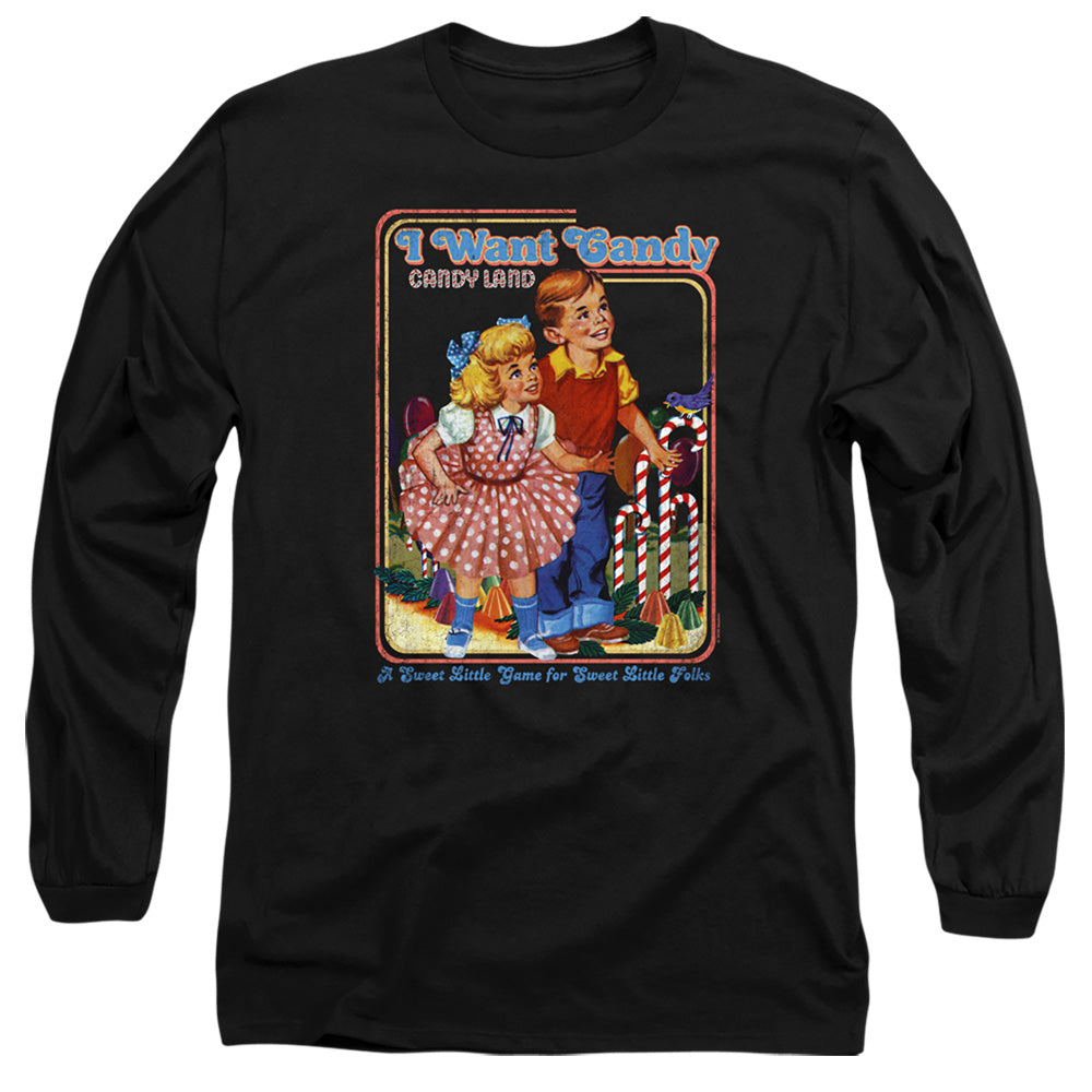 Candy Land I Want Candy Mens Long Sleeve Shirt Black