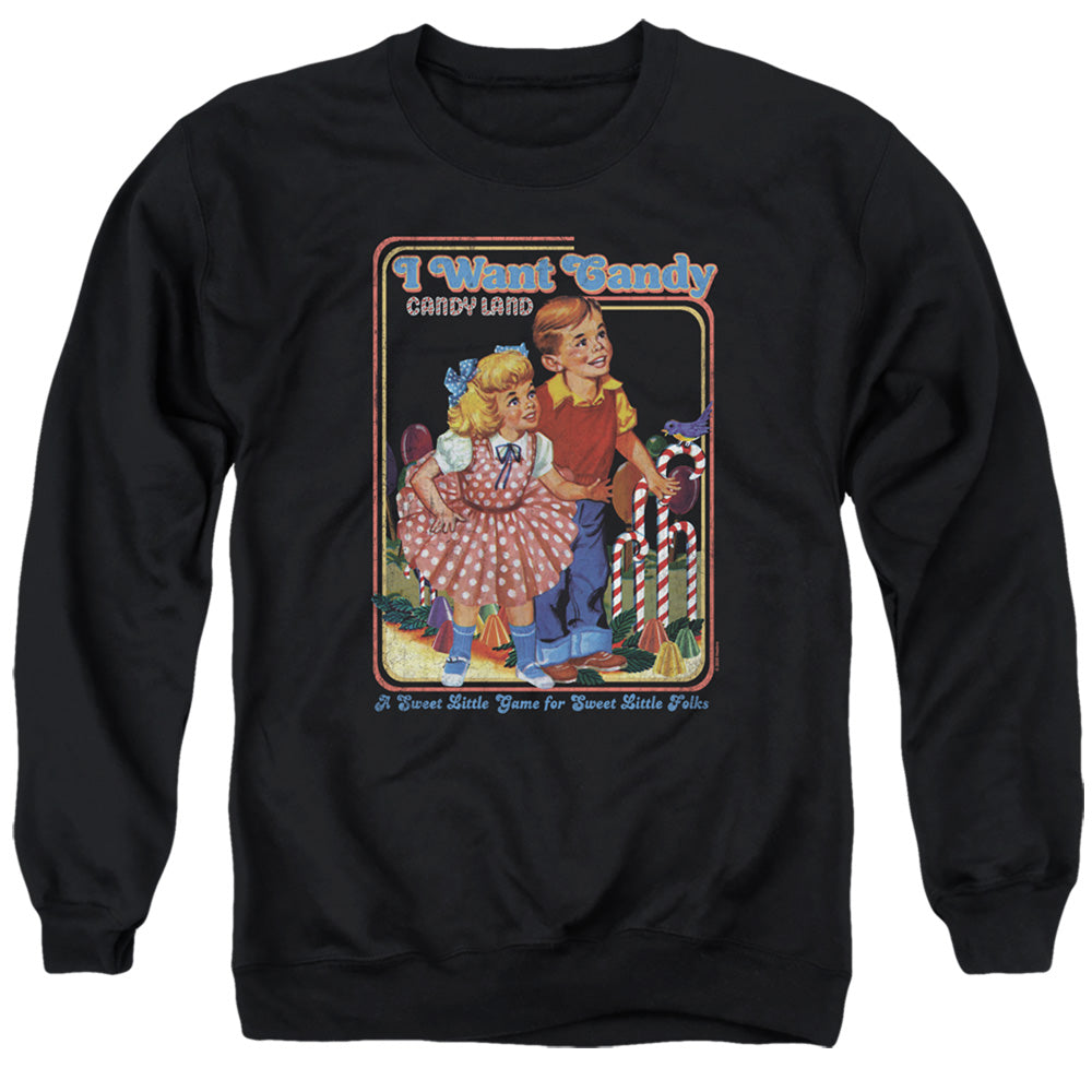 Candy Land I Want Candy Mens Crewneck Sweatshirt Black