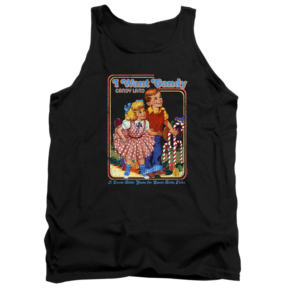 Candy Land I Want Candy Mens Tank Top Shirt Black