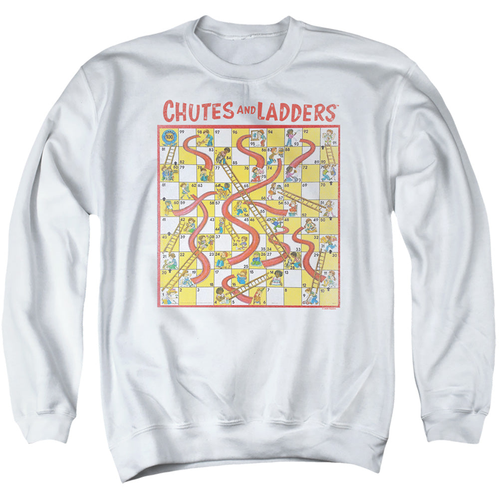 Chutes And Ladders 79 Game Board Mens Crewneck Sweatshirt White