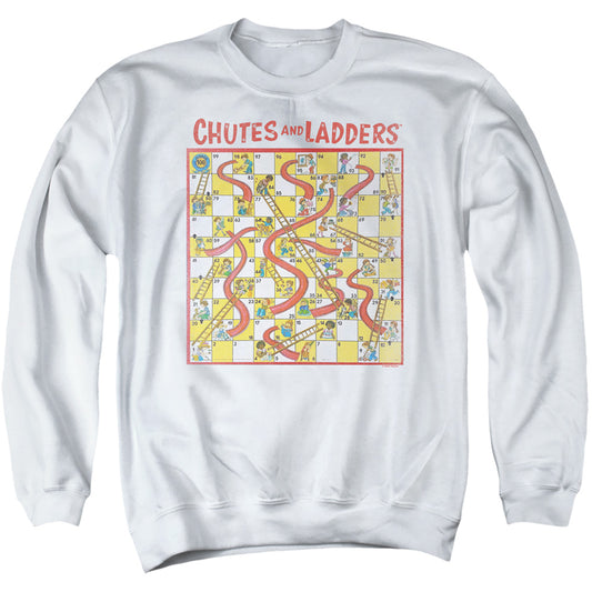 Chutes And Ladders 79 Game Board Mens Crewneck Sweatshirt White