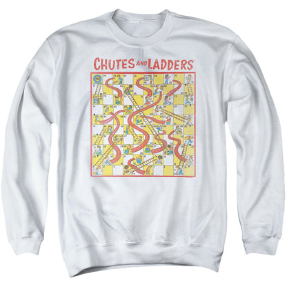 Chutes And Ladders 79 Game Board Mens Crewneck Sweatshirt White Officially Licensed
