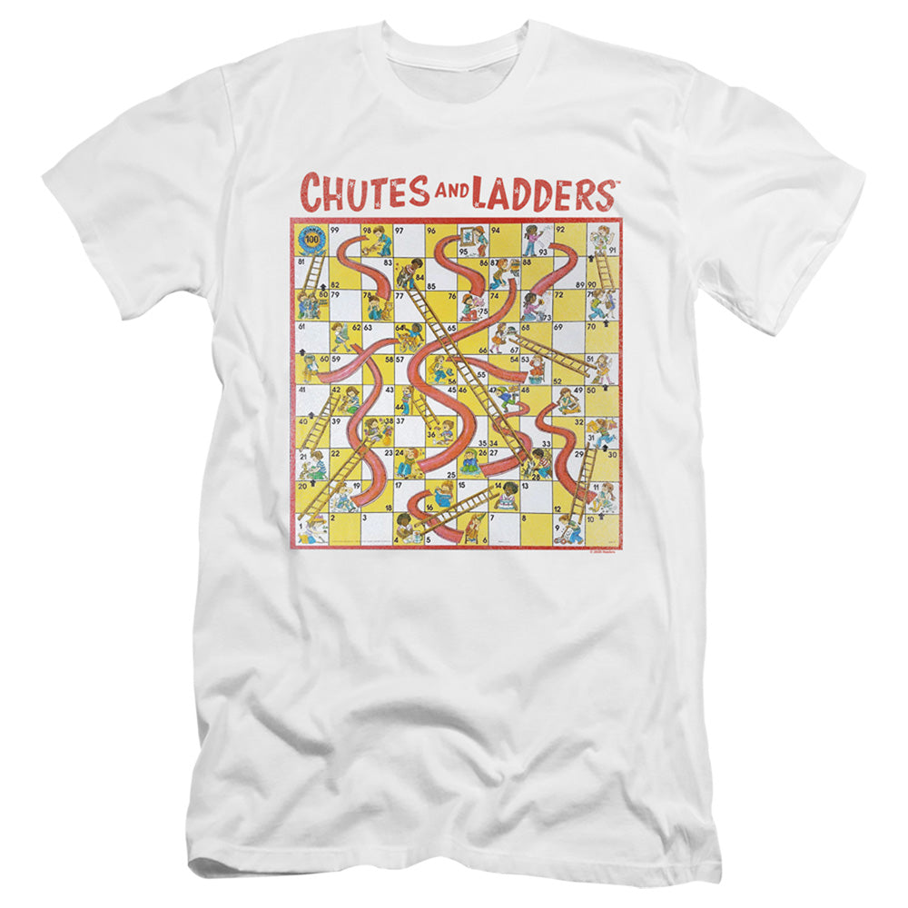 Chutes And Ladders 79 Game Board Hbo Premium Bella Canvas Slim Fit Mens T Shirt White