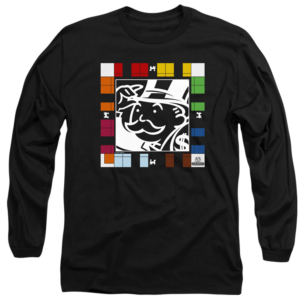 Monopoly Game Board Mens Long Sleeve Shirt Black