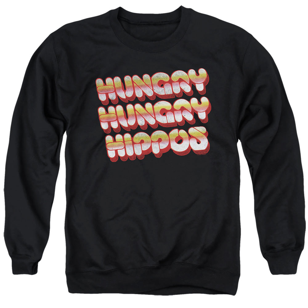 Hungry Hungry Hippos Hungry Vintage Logo Mens Crewneck Sweatshirt Black