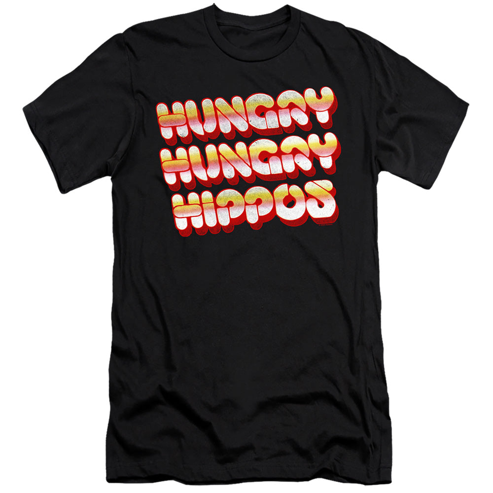 Hungry Hungry Hippos Hungry Vintage Logo Hbo Premium Bella Canvas Slim Fit Mens T Shirt Black