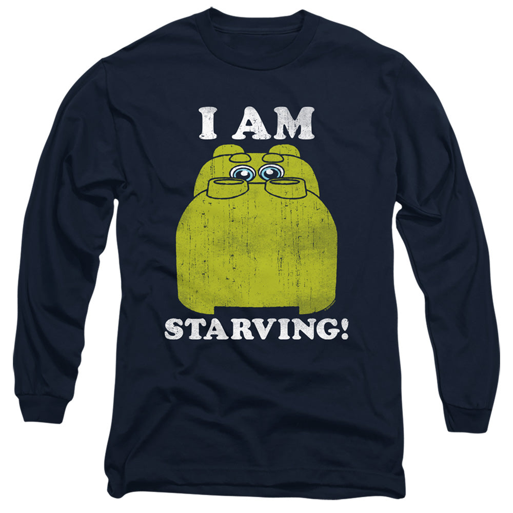 Hungry Hungry Hippos Im Starving Mens Long Sleeve Shirt Navy