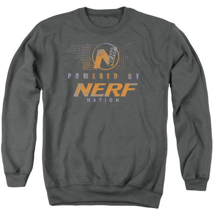 Nerf Powered By Nerf Nation Mens Crewneck Sweatshirt Charcoal