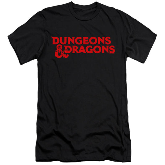 Dungeons And Dragons Type Logo Hbo Premium Bella Canvas Slim Fit Mens T Shirt Black