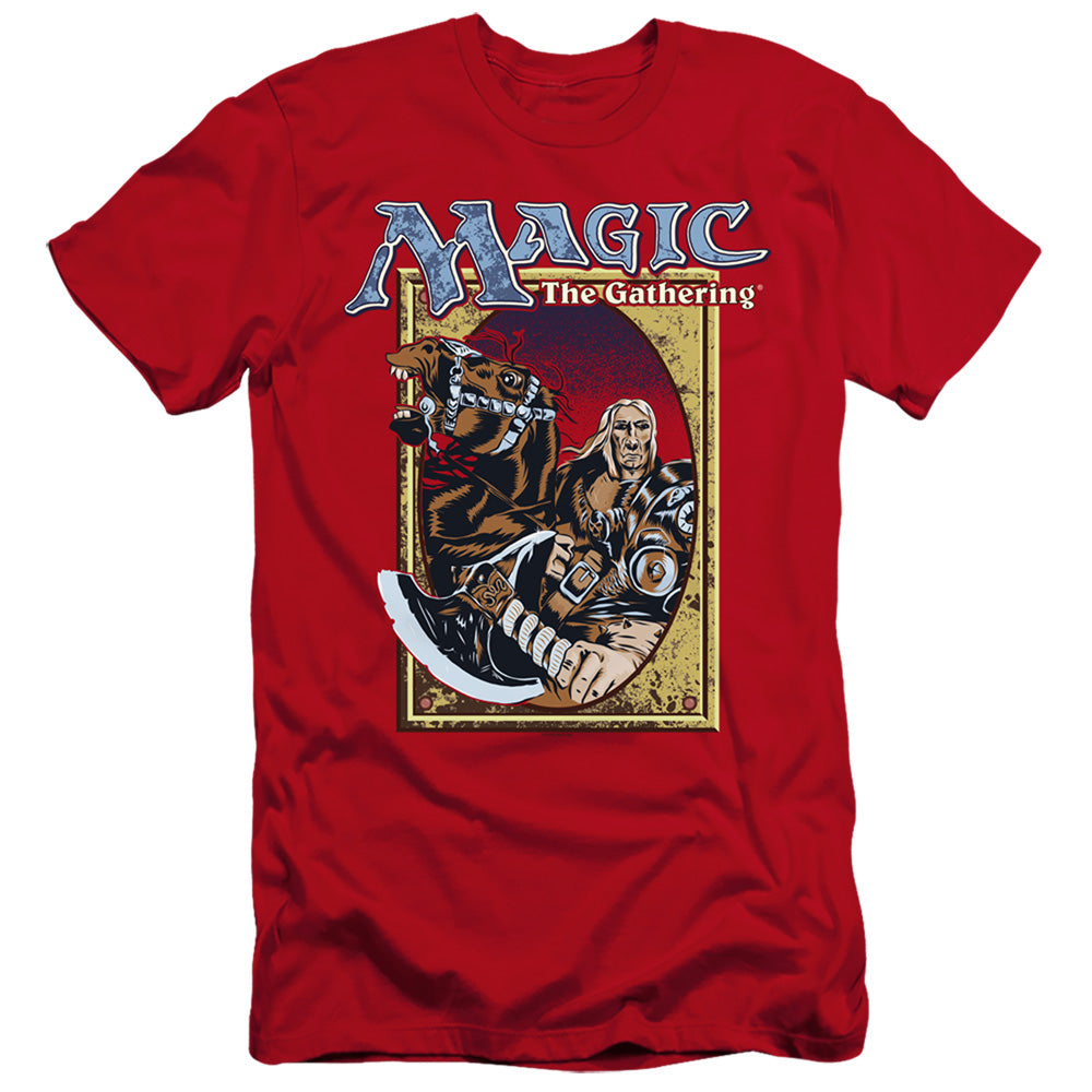 Magic The Gathering Fifth Edition Deck Art Hbo Premium Bella Canvas Slim Fit Mens T Shirt Red