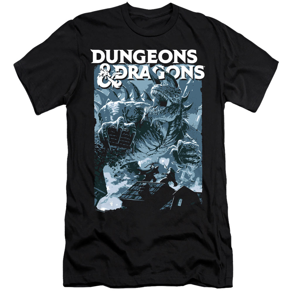 Dungeons And Dragons Tarrasque Hbo Premium Bella Canvas Slim Fit Mens T Shirt Black