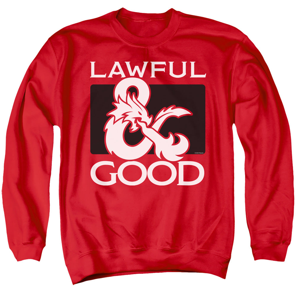 Dungeons And Dragons Lawful Good Mens Crewneck Sweatshirt Red