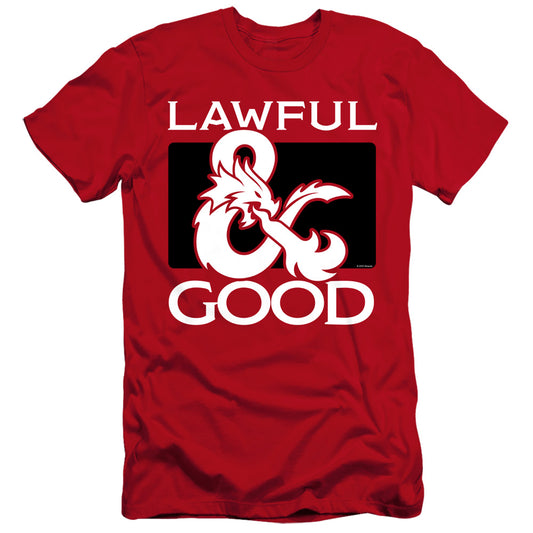 Dungeons And Dragons Lawful Good Hbo Premium Bella Canvas Slim Fit Mens T Shirt Red