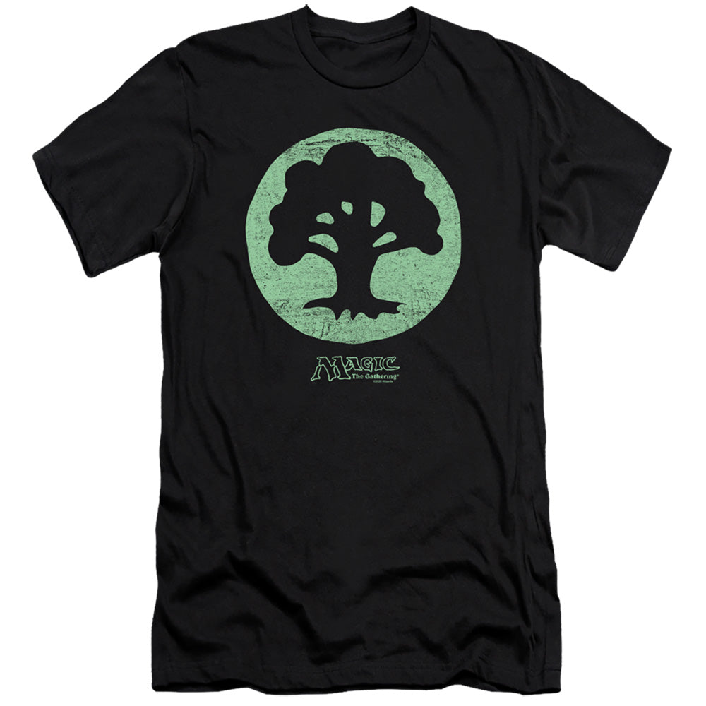 Magic The Gathering Green Symbol Hbo Premium Bella Canvas Slim Fit Mens T Shirt Black