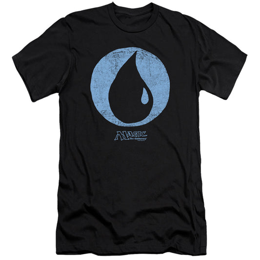 Magic The Gathering Blue Symbol Hbo Premium Bella Canvas Slim Fit Mens T Shirt Black