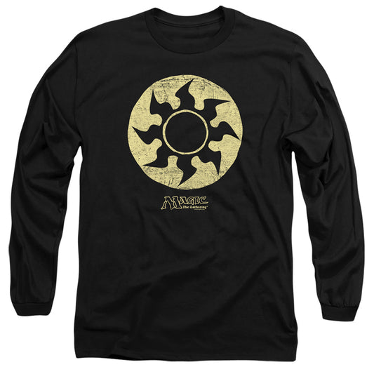 Magic The Gathering White Symbol Mens Long Sleeve Shirt Black