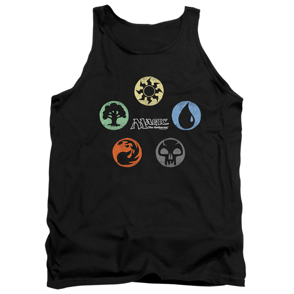 Magic The Gathering 5 Colors Mens Tank Top Shirt Black