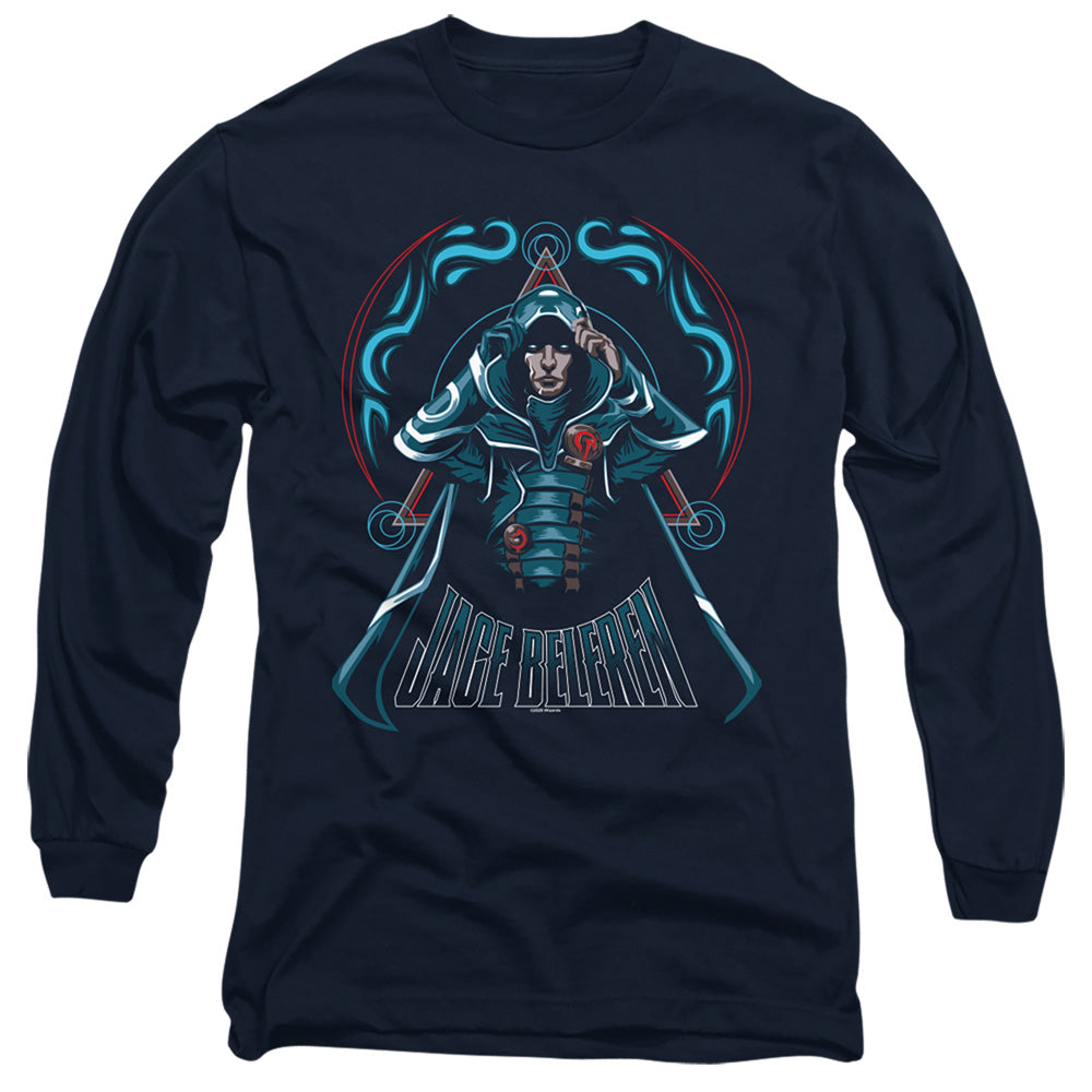 Magic The Gathering Jace Mens Long Sleeve Shirt Navy