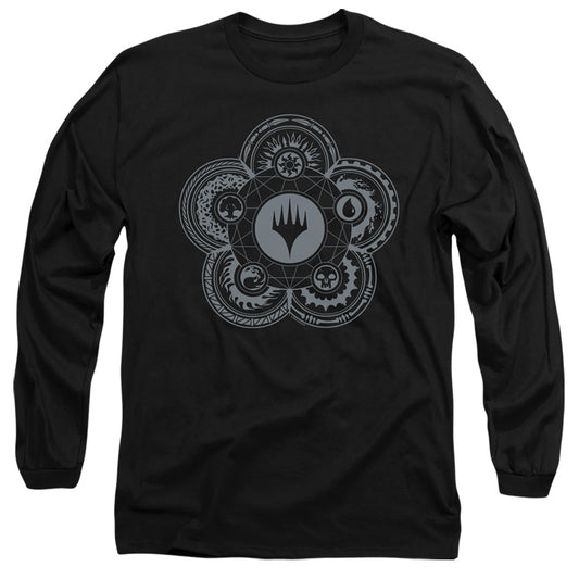 Magic The Gathering Icon Glyph Mens Long Sleeve Shirt Black