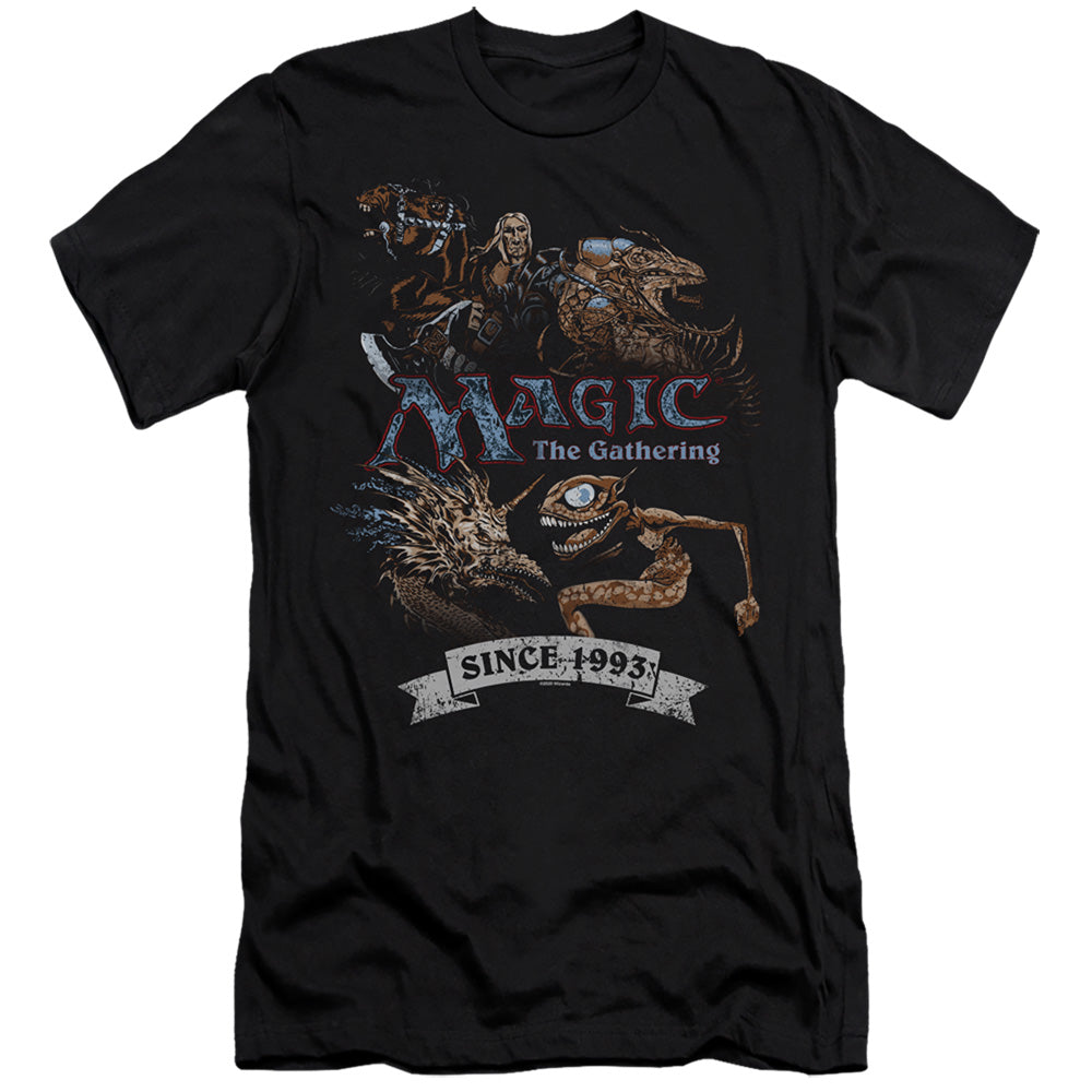 Magic The Gathering Four Pack Retro Hbo Premium Bella Canvas Slim Fit Mens T Shirt Black