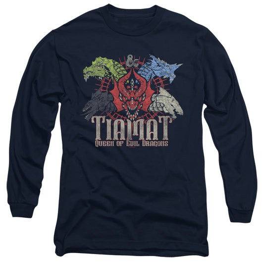 Dungeons And Dragons Tiamat Queen Of Evil Mens Long Sleeve Shirt Navy