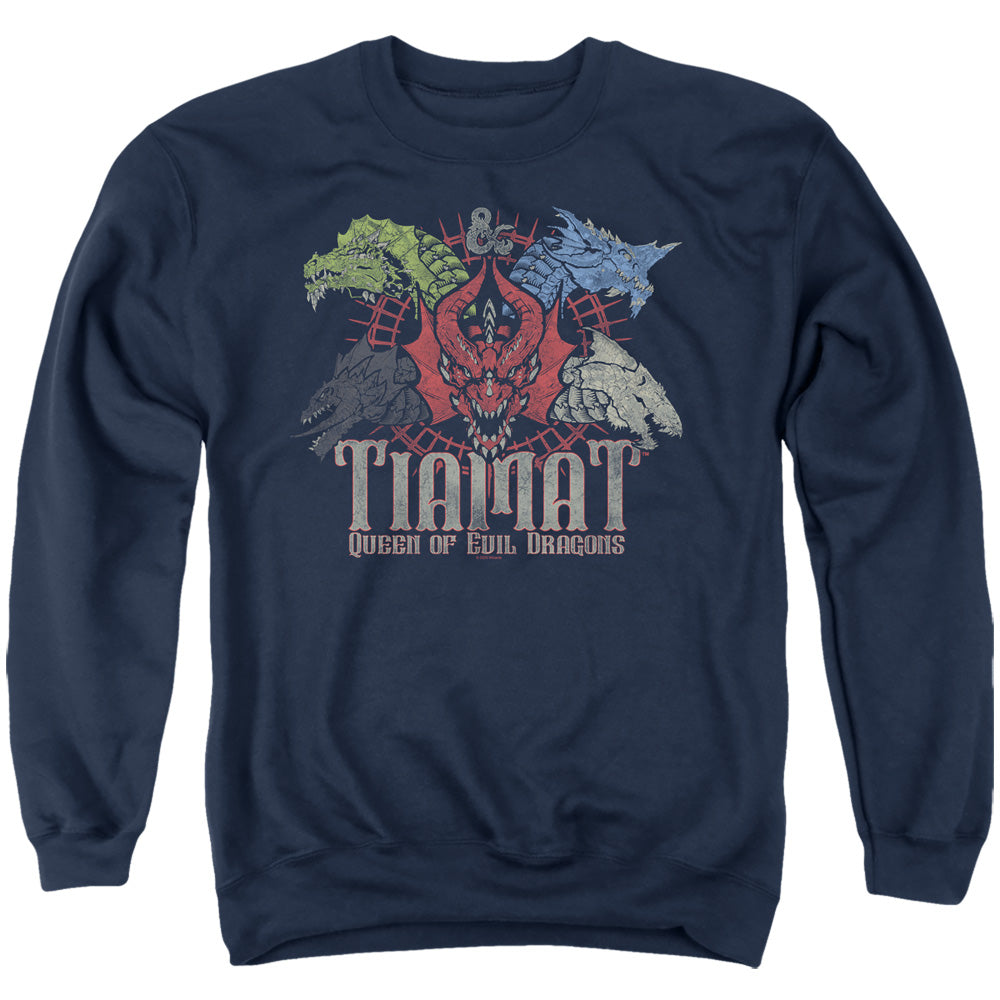 Dungeons And Dragons Tiamat Queen Of Evil Mens Crewneck Sweatshirt Navy