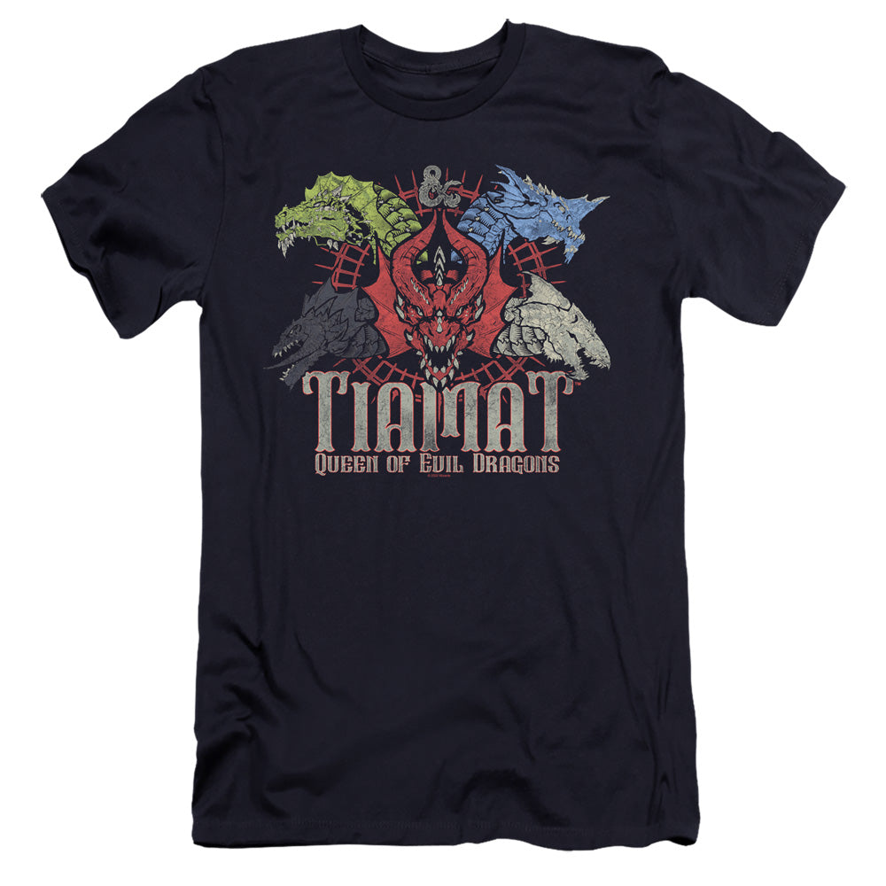 Dungeons And Dragons Tiamat Queen Of Evil Hbo Premium Bella Canvas Slim Fit Mens T Shirt Navy