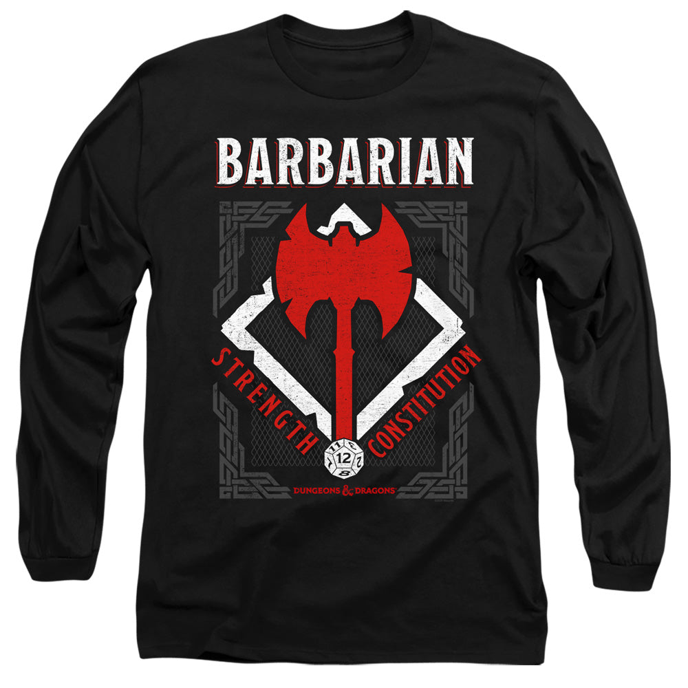 Dungeons And Dragons Barbarian Mens Long Sleeve Shirt Black